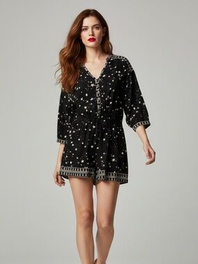 Volcom x Georgia May Jagger Star & Planet Romper Black White - Size L